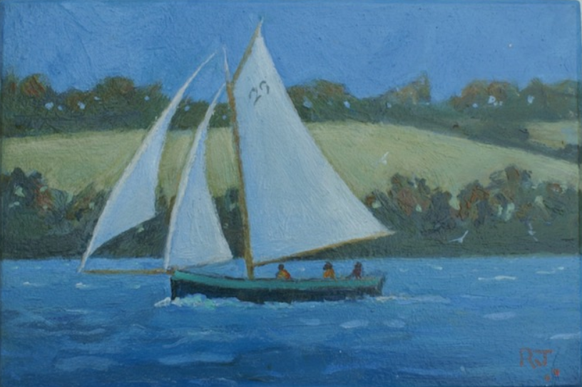 A larger Sailing on the Fal painting